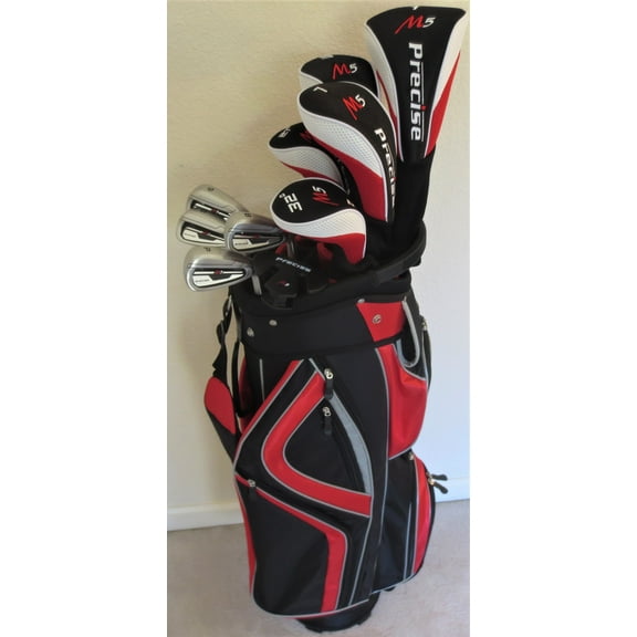 Senior MAX Distance Golf Set Driver, 2 Fairway Woods, 2 Hybrids, Irons, Sand Wedge, Putter & Cart Bag All Graphite Mens RH