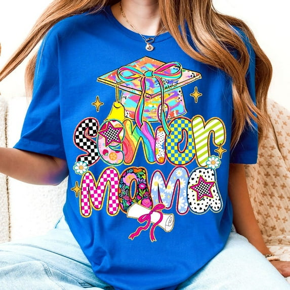 Senior Mama T-shirt, Class of 2025 Graduate Shirt, Senior Graduation Mom Shirt, Brushstroke Senior Mom Gift