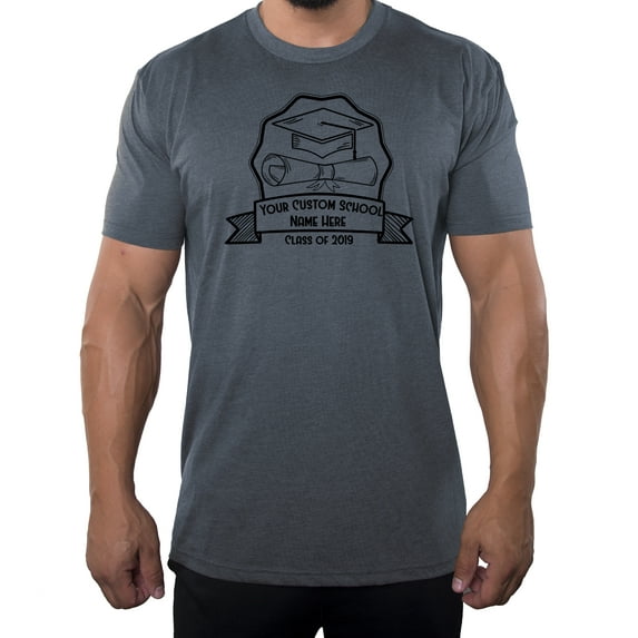 Senior Men's T-shirts, Class of 2019 Customized Shirts, Graduation T-shirts - Cap & Diploma