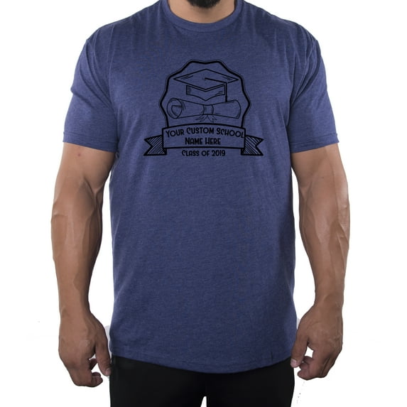 Senior Men's T-shirts, Class of 2019 Customized Shirts, Graduation T-shirts - Cap & Diploma