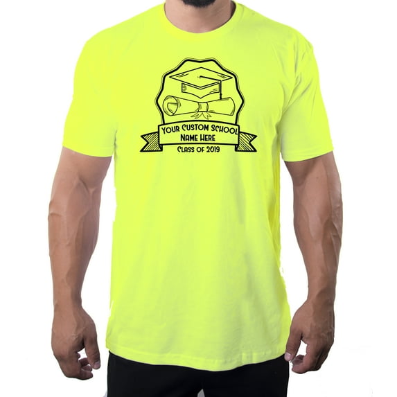 Senior Men's T-shirts, Class of 2019 Customized Shirts, Graduation T-shirts - Cap & Diploma