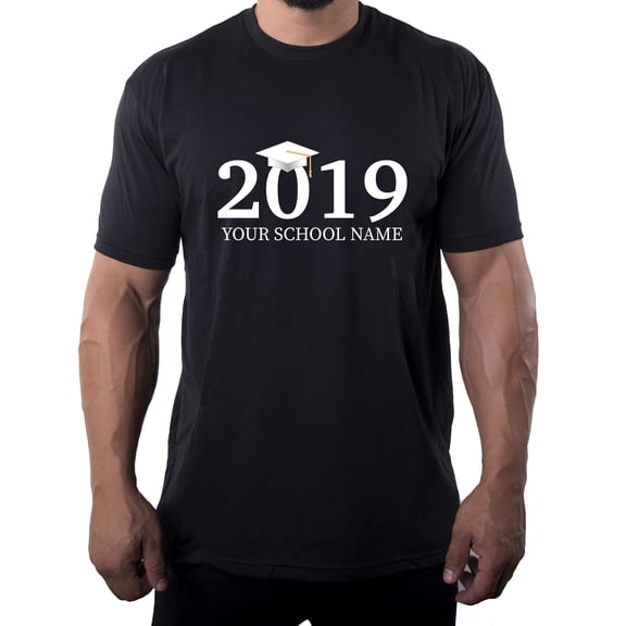 Senior Men's T-shirts, Class of 2019 Customized Shirts, Graduation T-shirts - Grad Cap