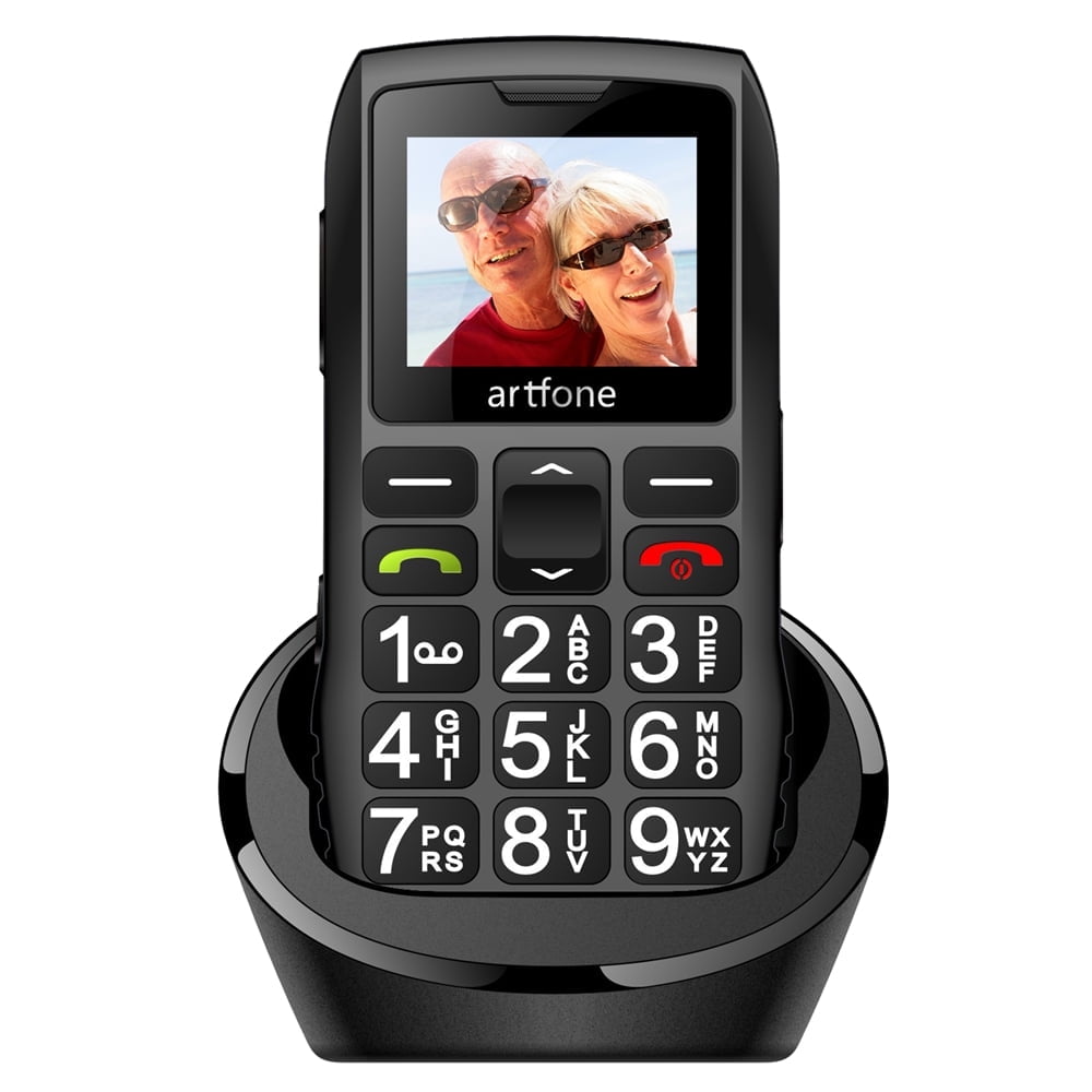 Artfone C1 4G Black - Elderly Cell Phone No Contract - Cell Phone For Pensioner - Big Keys - 1800mAh Battery - SOS Button - Big Button Cell Phone