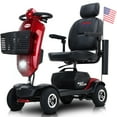 thumbnail image 1 of Senior Mobility Scooter, Outdoor Electric Powered Mobility Scooter with The US Flag, 300W Motor Motorized Scooter with Pneumatic Tires, Cup Holder & USB Charging Port, 4.9 mph, Red, SS1899, 1 of 12