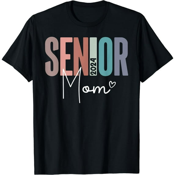 Senior Mom 2024 Class of 2024 T-Shirt Black 2X-Large