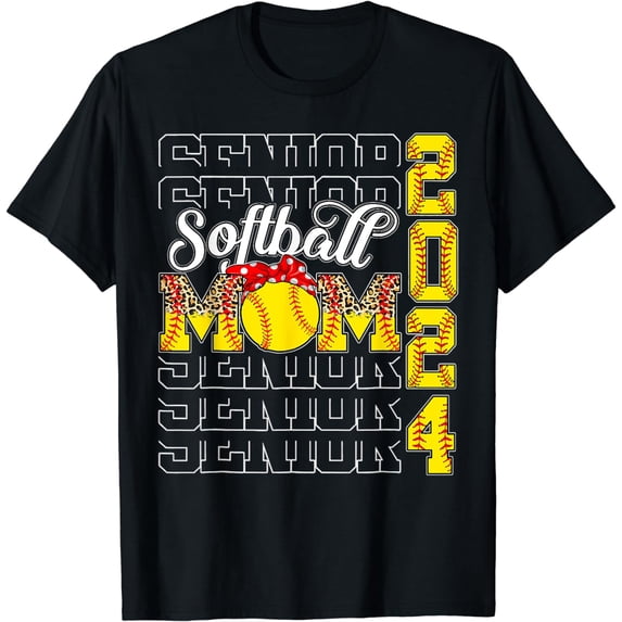 Senior Mom 2024 Softball Class Of 2024 Funny Graduation T-Shirt