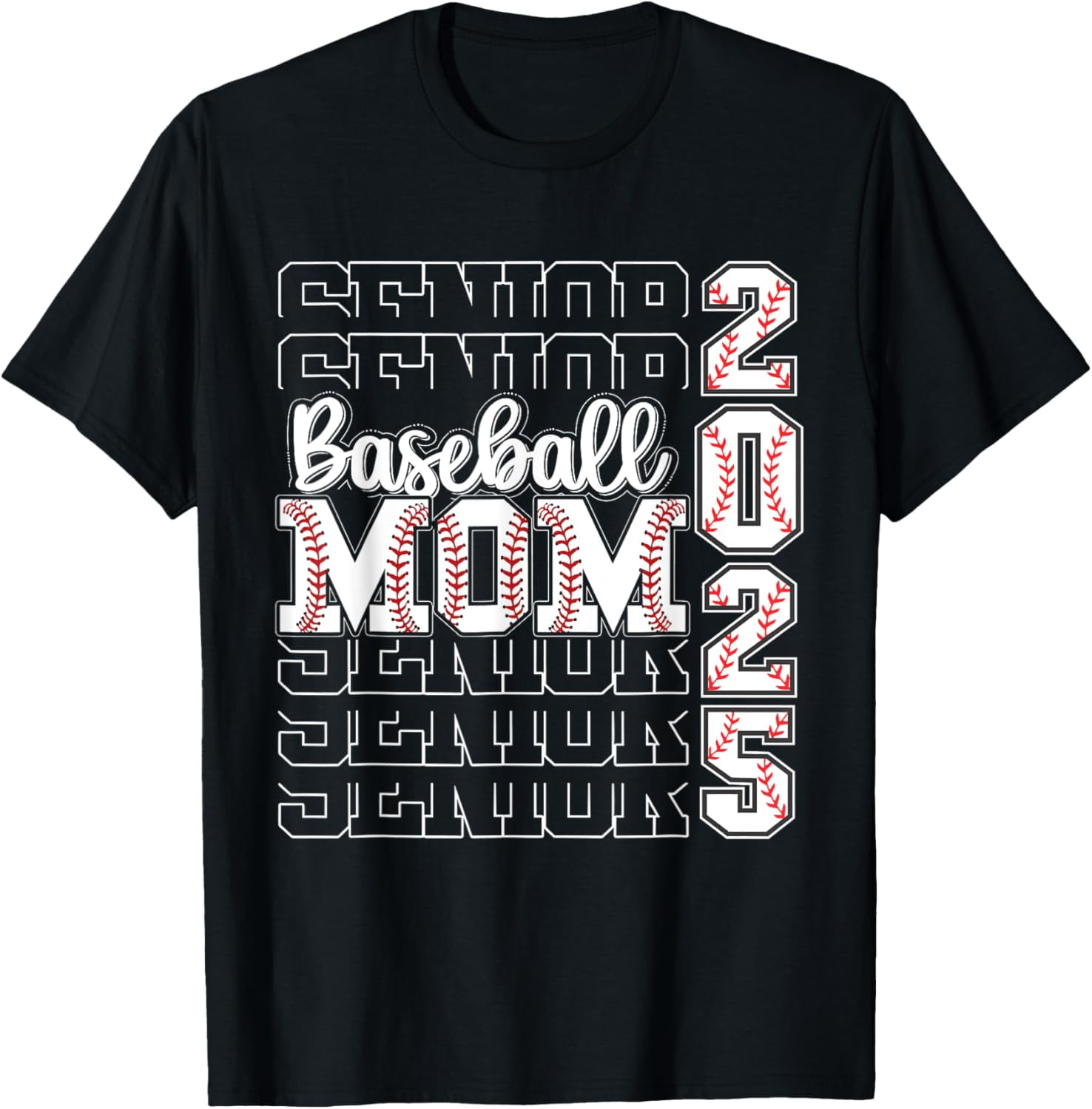 Senior Mom 2025 Baseball Class Of 2025 Funny Graduation TShirt