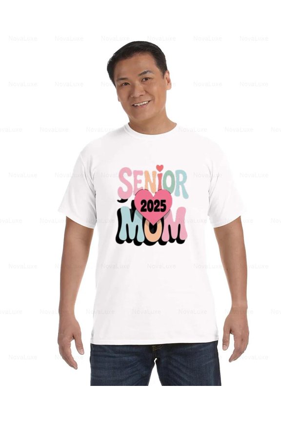 Senior Mom 2025 Comfort Color T-Shirt Bold Statement Graduation Family Look, Unisex, up to size 4XL