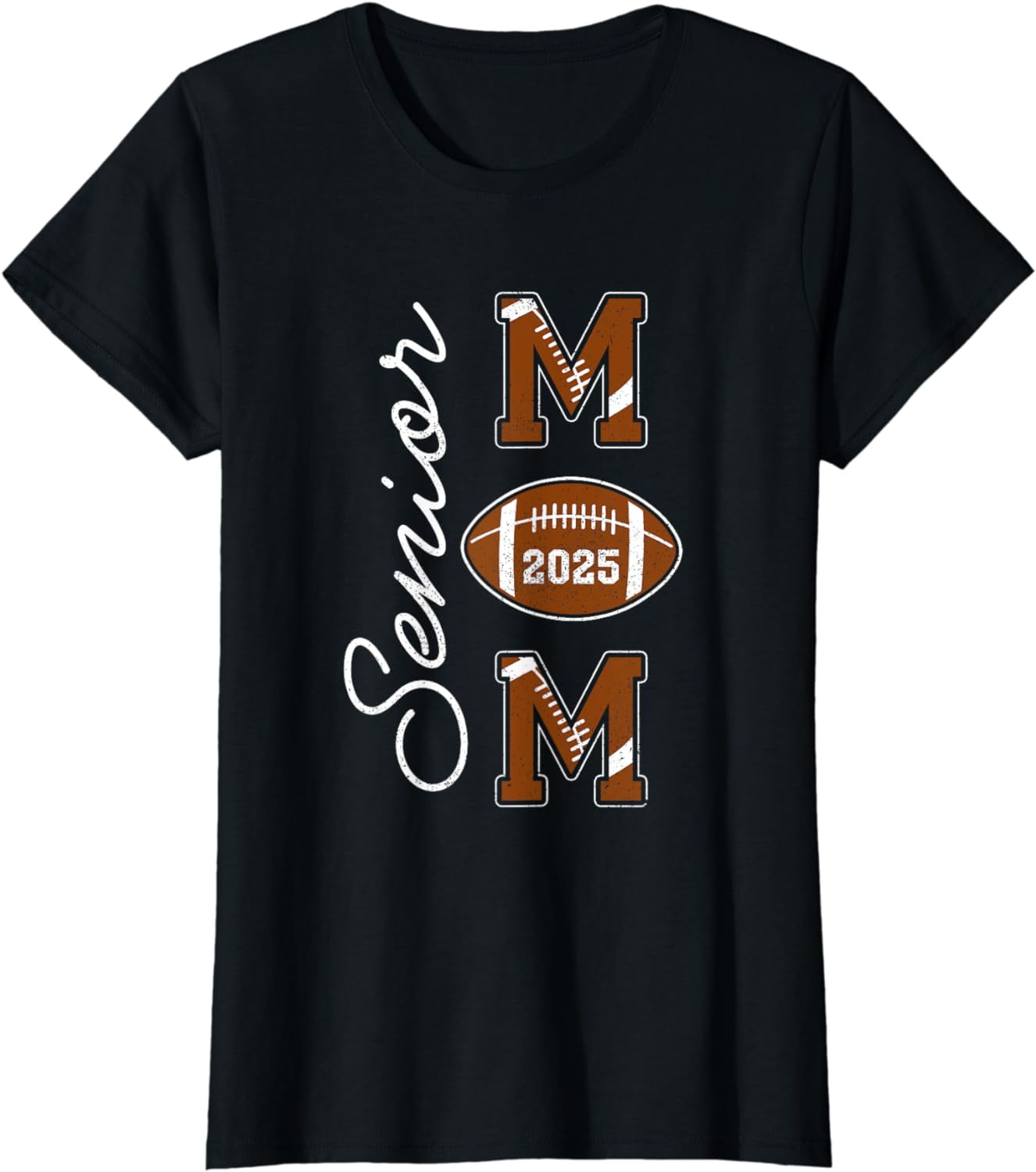 Senior Mom 2025 Football Mommy Class of 2025 Graduation Cotton TShirt