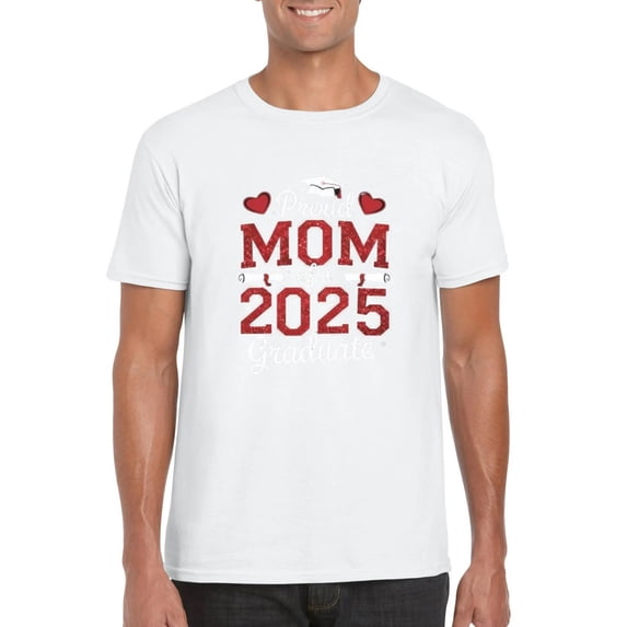 Senior Mom 2025 Proud Graduate Parent Celebration Gift Graphic T-Shirt, for men & women, up to size 5XL