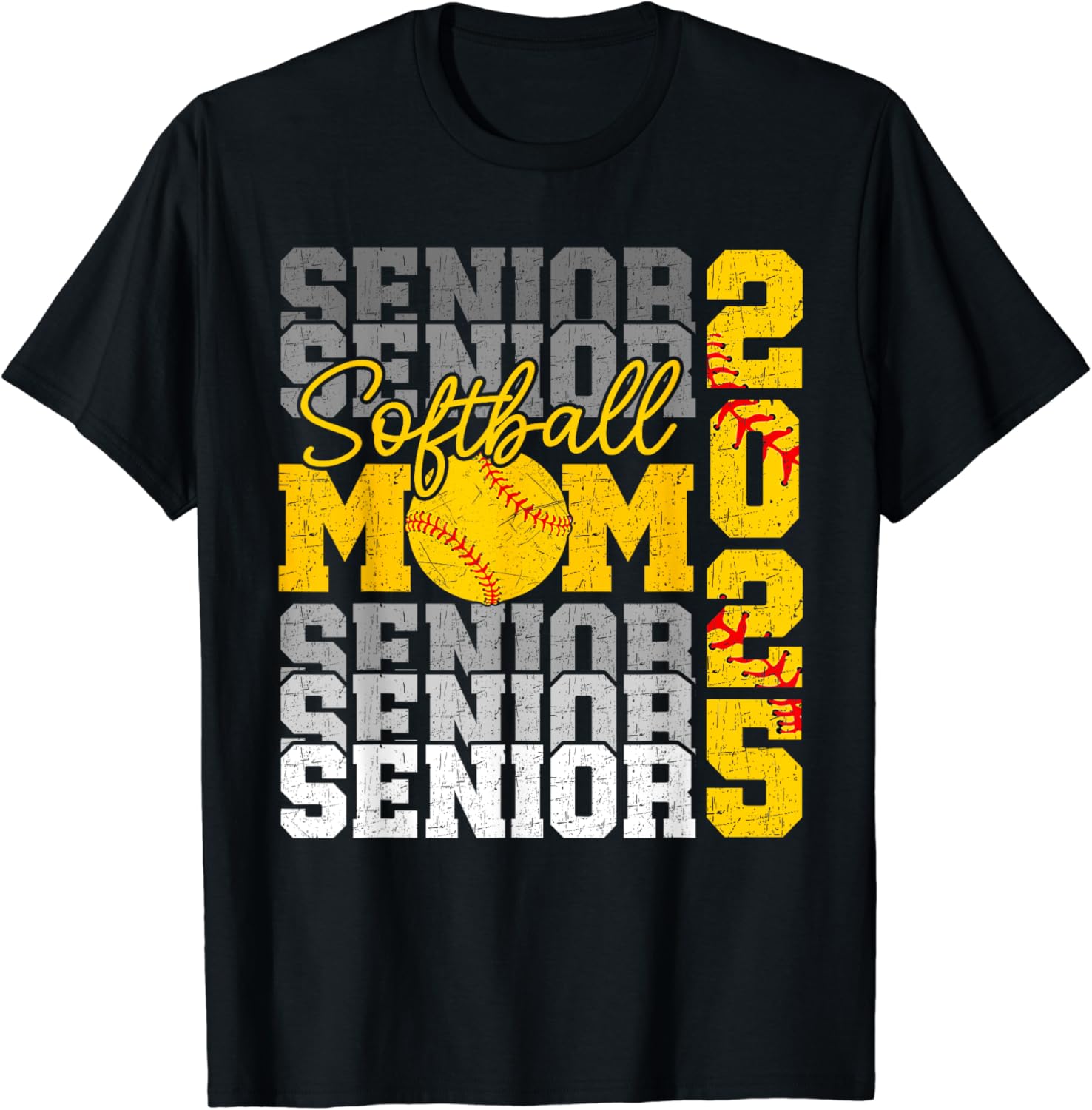 Senior Mom 2025 Softball Class Of 2025 Funny Graduation 2025 T-Shirt