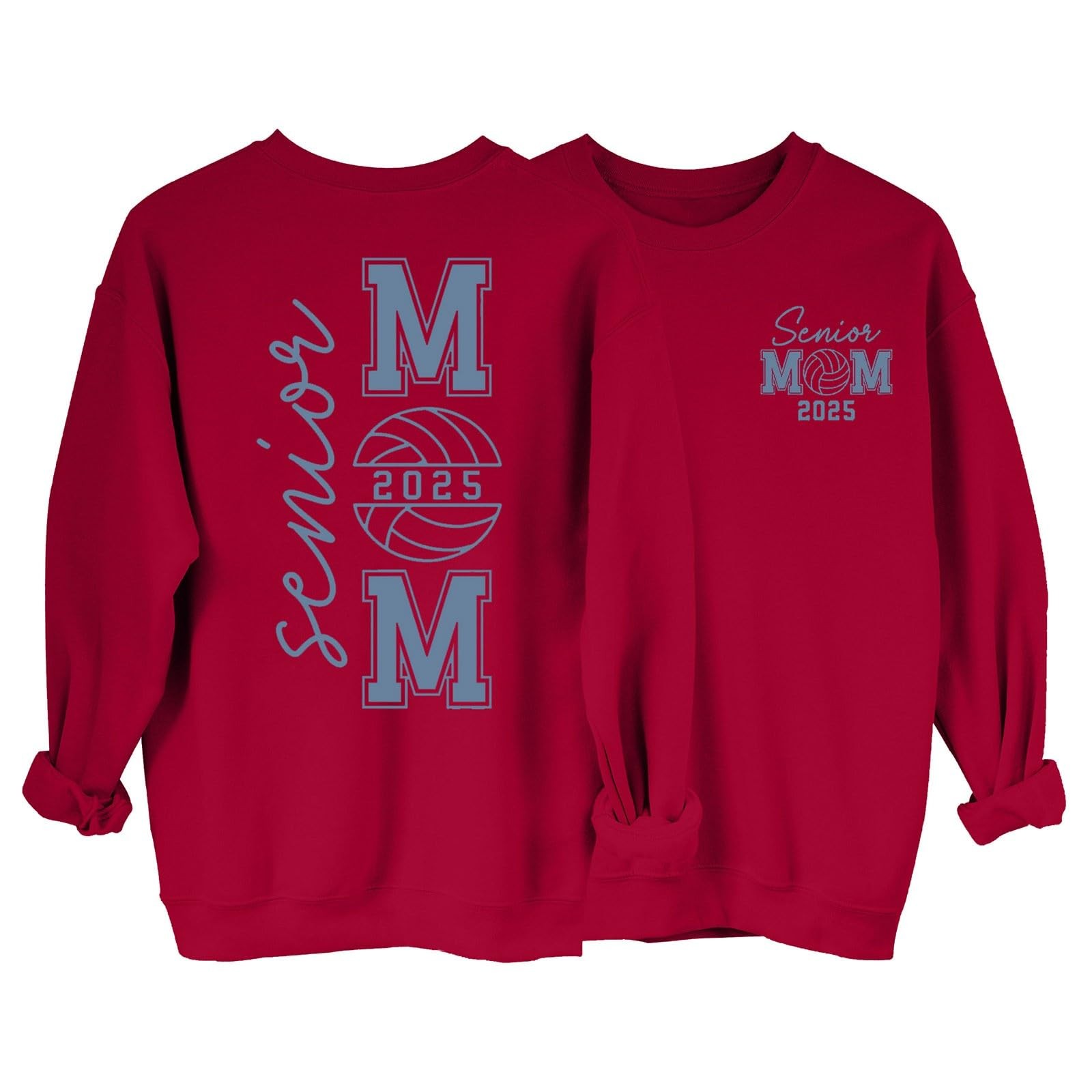 Senior Mom 2025 Sweatshirt Comfortable and Stylish Red Crewneck for Proud Moms of Seniors
