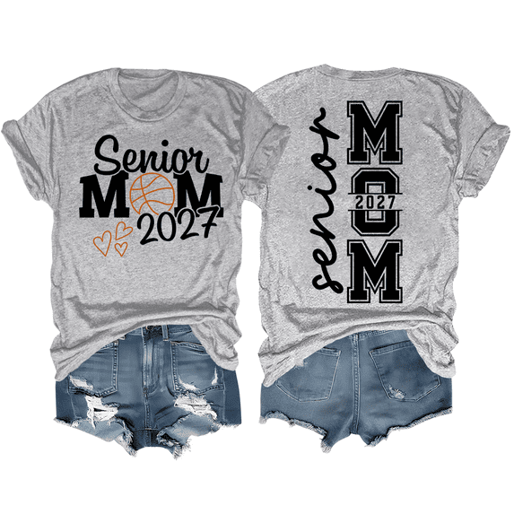 Senior Mom 2027 Shirt Class Of 2027 Basketball Mom Graduation T-Shirt