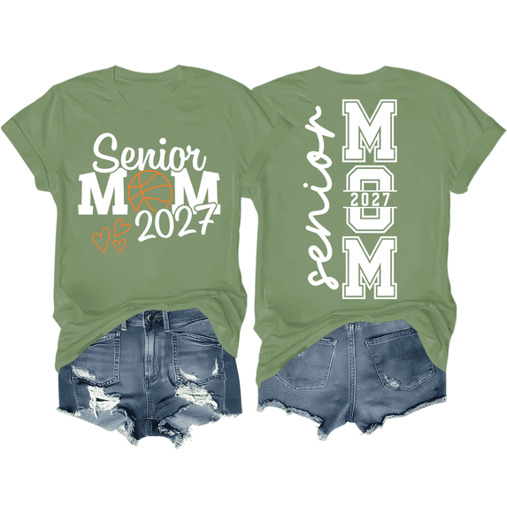Senior Mom 2027 Shirt Class Of 2027 Basketball Mom Graduation T-Shirt