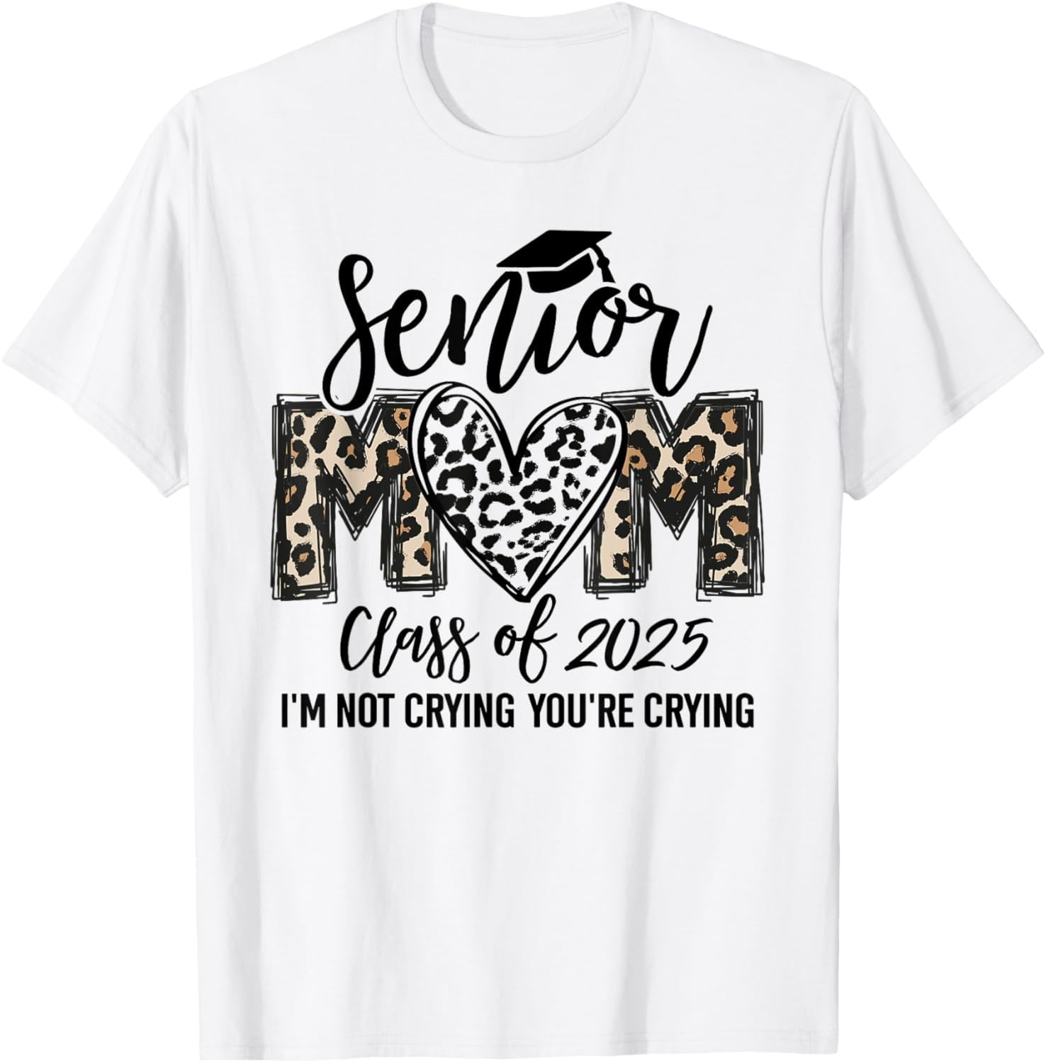 Senior Mom Class Of 2025 Senior Mama 2025 Graduation Leopard TShirt