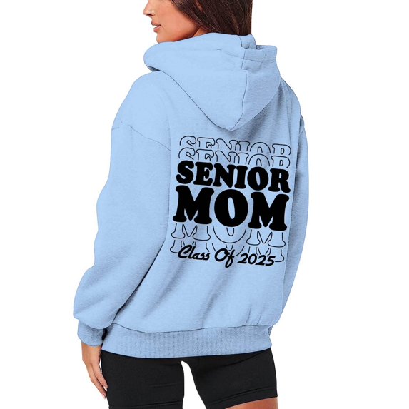 Senior Mom Class of 2025 Hoodie Comfortable and Stylish Pink Sweatshirt for Proud Mothers