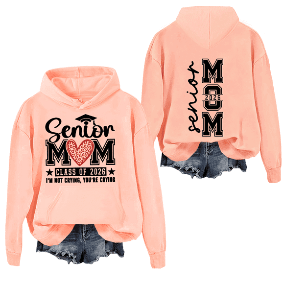 Senior Mom Hoodie Senior 2026 Sweatshirts Class Of 2026 Long Sleeve Shirt Graphic Tees For Women Men