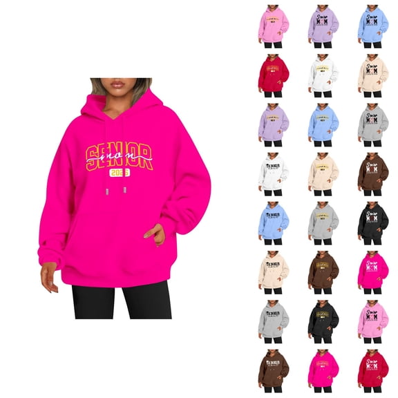 Senior Mom Hoodies for Women Class Of 2026 Hoodie Graduation Graphic Hooded Sweatshirt with Pockets Pullover Tops