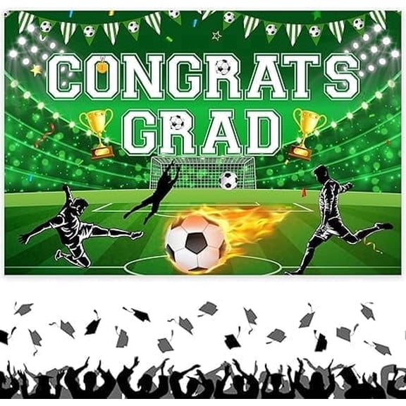 Senior Night Backdrop Soccer, Soccer Senior Night Decorations, 2026 Senior Night Soccer Backdrop Green Photo Backdrops Photography for Soccer Graduation Retirement Sports Background