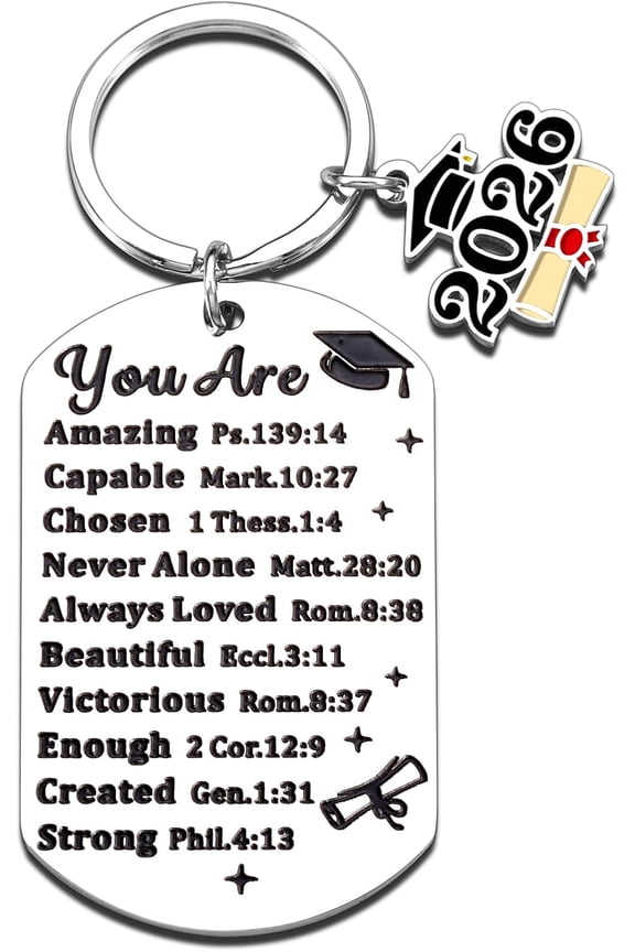 Senior Night Gift, Senior 2026 Gifts, Class of 2026 Keychain, Last First Day of senior Year 2026, 2026 Graduation Gifts for Her Him, Religious 5th 8th Grade High School Graduation Keychain for Teens