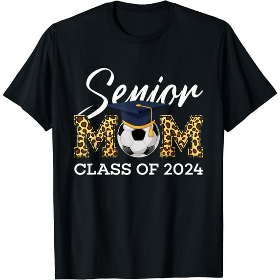 Senior Soccer Mom Class Of 2024 Leopard Graduation Boys T-Shirt