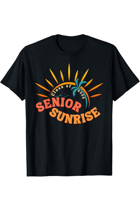 Senior Sunrise 2026 Boho Colorful High School Junior Retro T-Shirt All Size S-5Xl