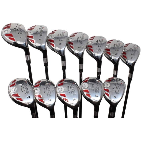 Senior Women's Golf Clubs All Ladies iDrive Hybrids Complete Set Includes: #1, 2, 3, 4, 5, 6, 7, 8, 9, PW, SW, LW. Lady L Flex Right Handed Utility Oversized Clubs. Perfect for 55+ Years Old