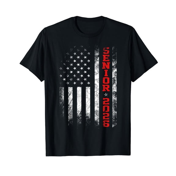 Senior Year 2026 American Flag USA Graduation Class Of 2026 T-Shirt