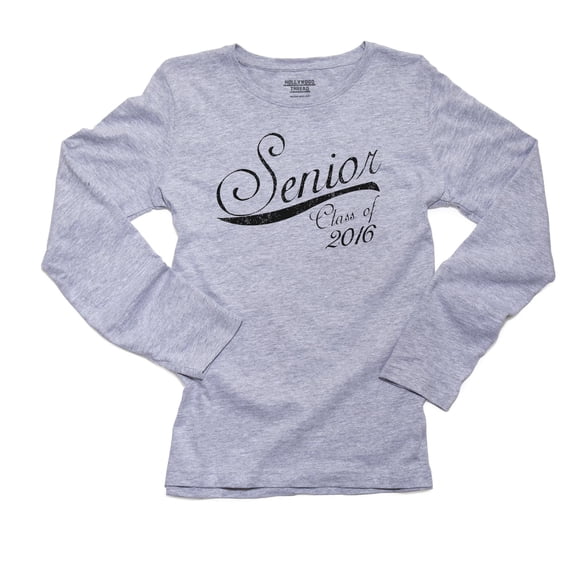Senior in Cursive - Class of 2016 - Graduation Women's Long Sleeve Grey T-Shirt