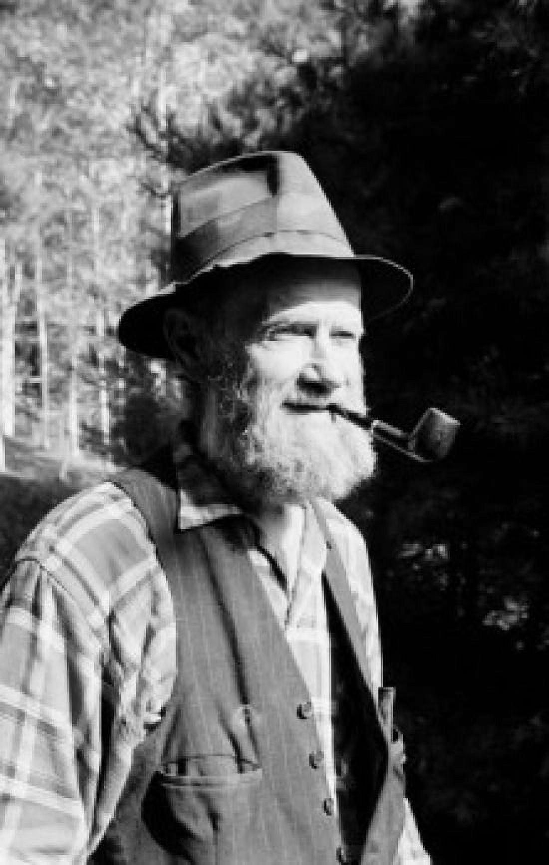 Senior man smoking pipe Canvas Art - (18 x 24)