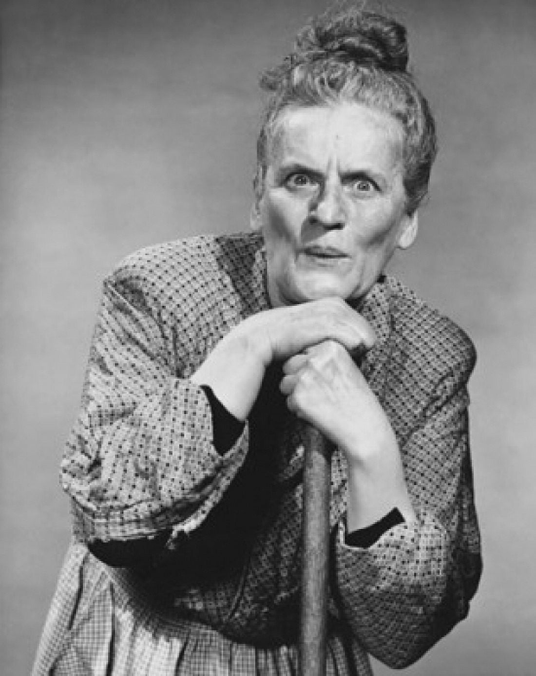 Senior woman leaning against a cane Canvas Art - (24 x 36)
