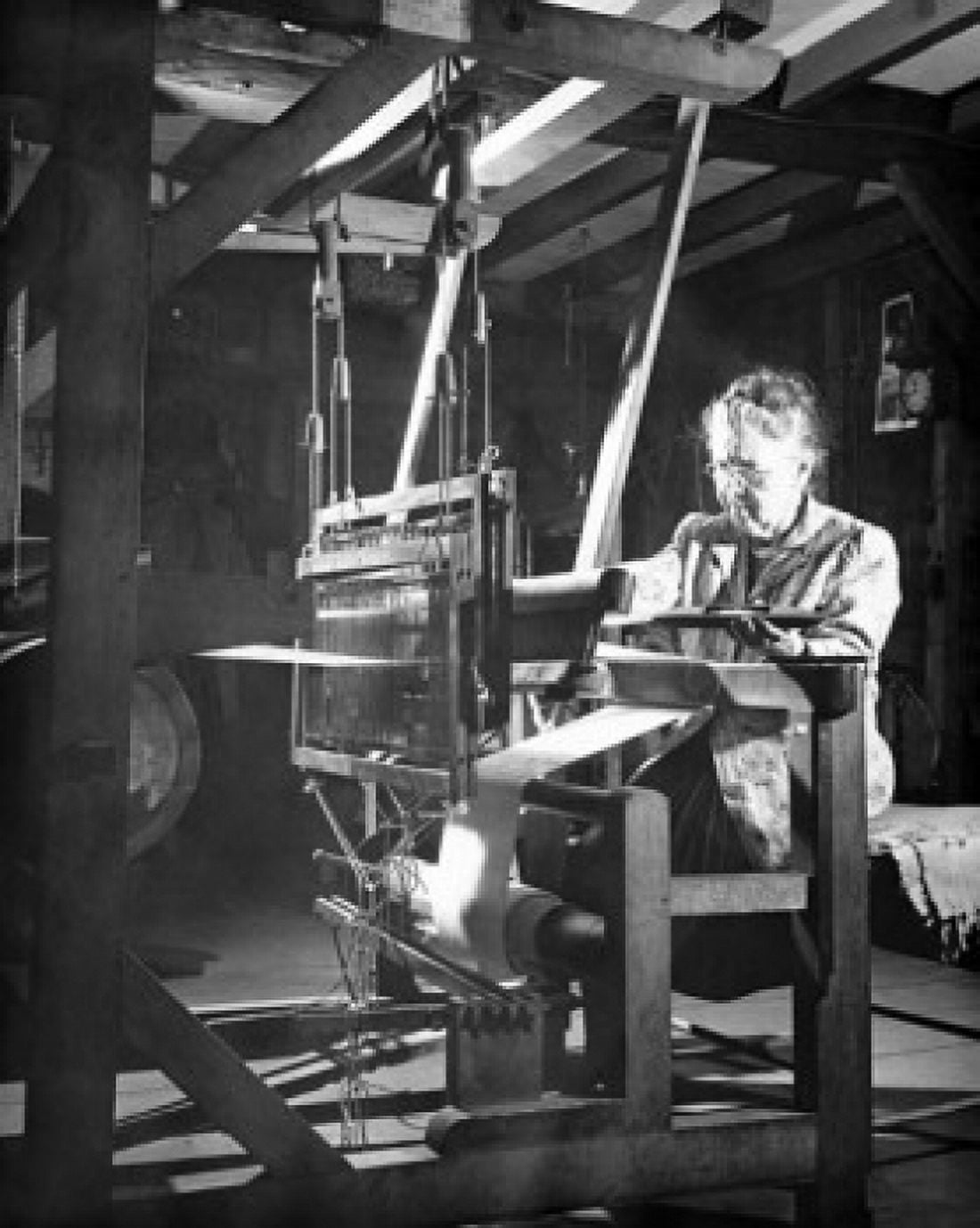 Senior woman working on a loom Canvas Art - (24 x 36)