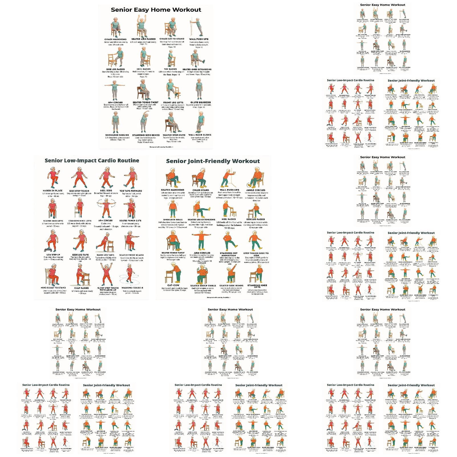 Daily Partner Tai Chi Chair Workout Chart for Seniors A Printable Wall ...