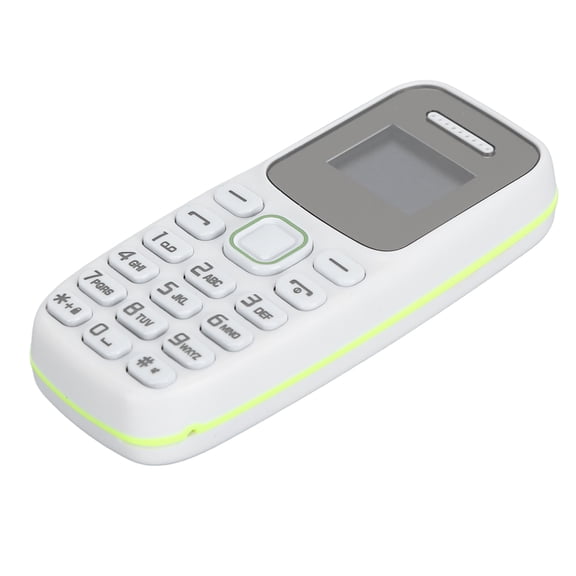 Seniors Unlocked 2G GSM Mini Cell Phone Dual SIM Pocket Tiny Mobile Phone with Big Buttons and Bluetooth Music Player (0.66 Inch / 1.68 cm, White)