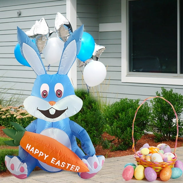 Seniver Easter Party Favors 4 Ft Bunny Easter Inflatable Decorations ...