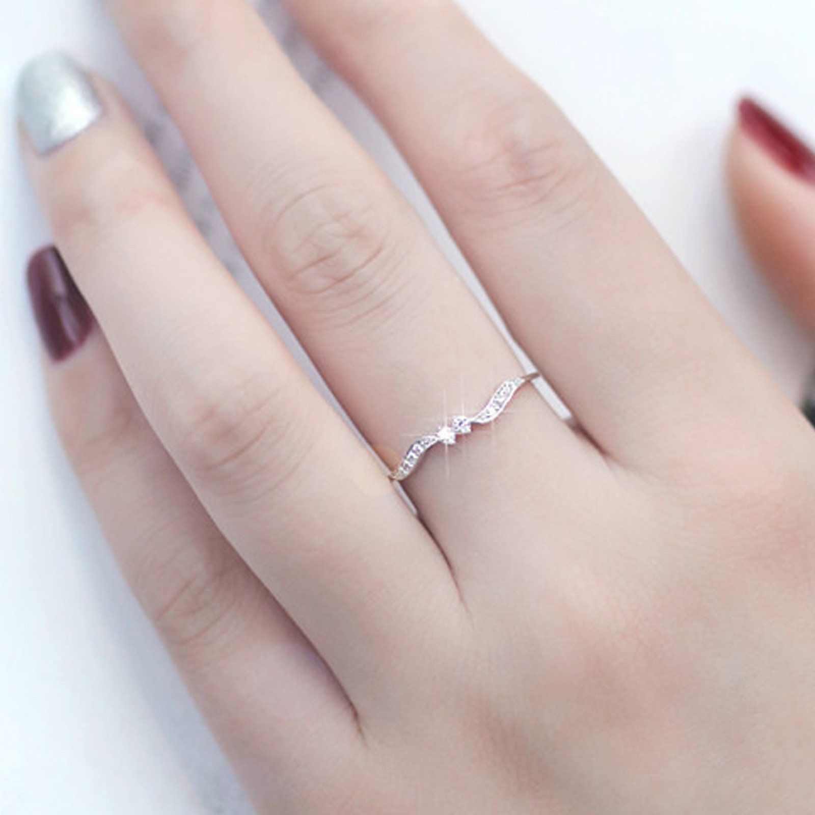 Seniver Ring Women Fake Diamond Ring, Rings Silver, Rings Zircon Rings