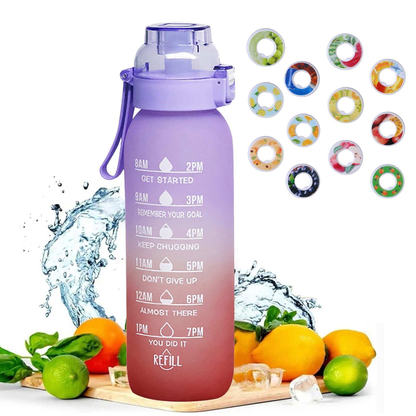 Seniver Summer, Water Bottles with Flavor Pods BPA Free, Flavor ...