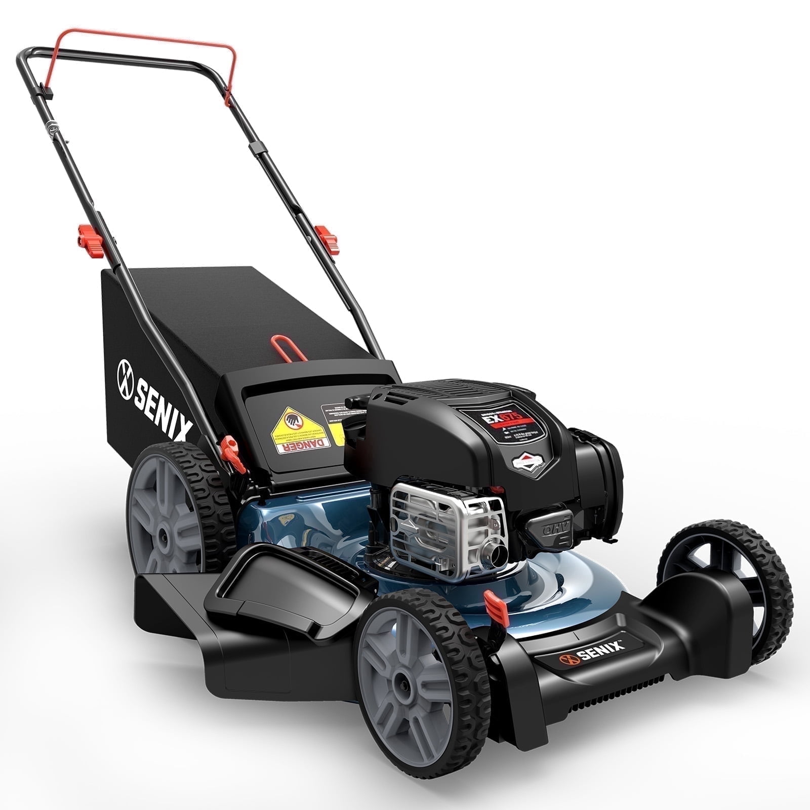 SENIX 21-Inch Lawnmower, 140cc Briggs & Stratton Engine, 3-in-1