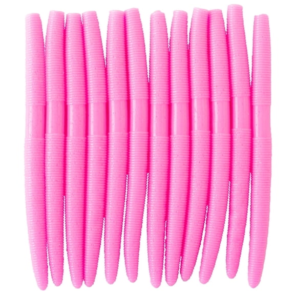 Senko Bait Soft Plastic Lures 5" Senkos 24 Pcs for Wacky Rig Freshwater Fishing Pink Senko with Pink Flake