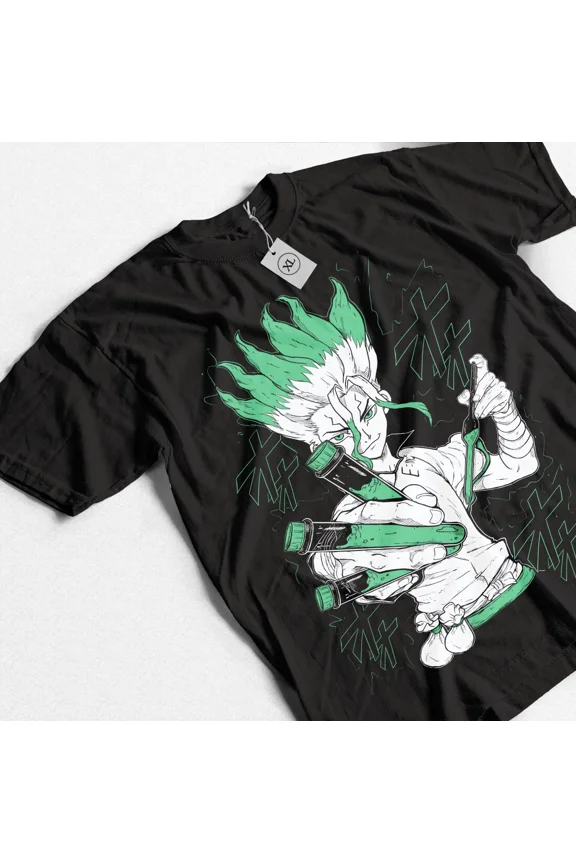 Senku Dr. Stone Ishigami Anime Manga Shirt Short-Sleeve Unisex T-Shirt Soft Tee