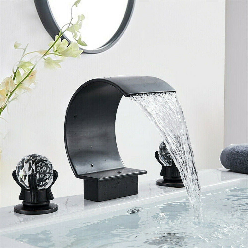 Senlesen Brass Orb Waterfall Bathroom Faucet