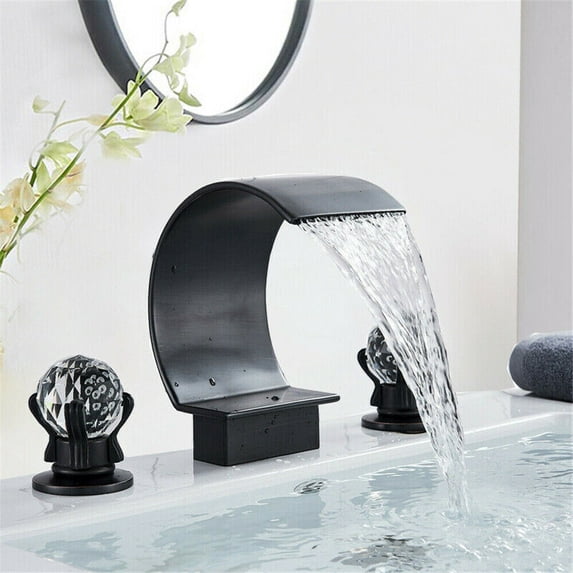 Senlesen Brass Orb Waterfall Bathroom Faucet
