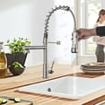 thumbnail image 1 of Senlesen Brushed Nickel LED Kitchen Sink Faucet Pull Down Spray Swivel Tap, 1 of 9