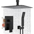 thumbnail image 1 of Senlesen Ceiling Mounted Shower Faucet Set Black 8" Rainfall Head With Mixer Valve Kit System 2 Ways Shower Faucet, 1 of 16
