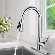 Senlesen Chrome Kitchen Faucet Sink Mixer Faucet Pull Down Sprayer Single Handle w/Cover