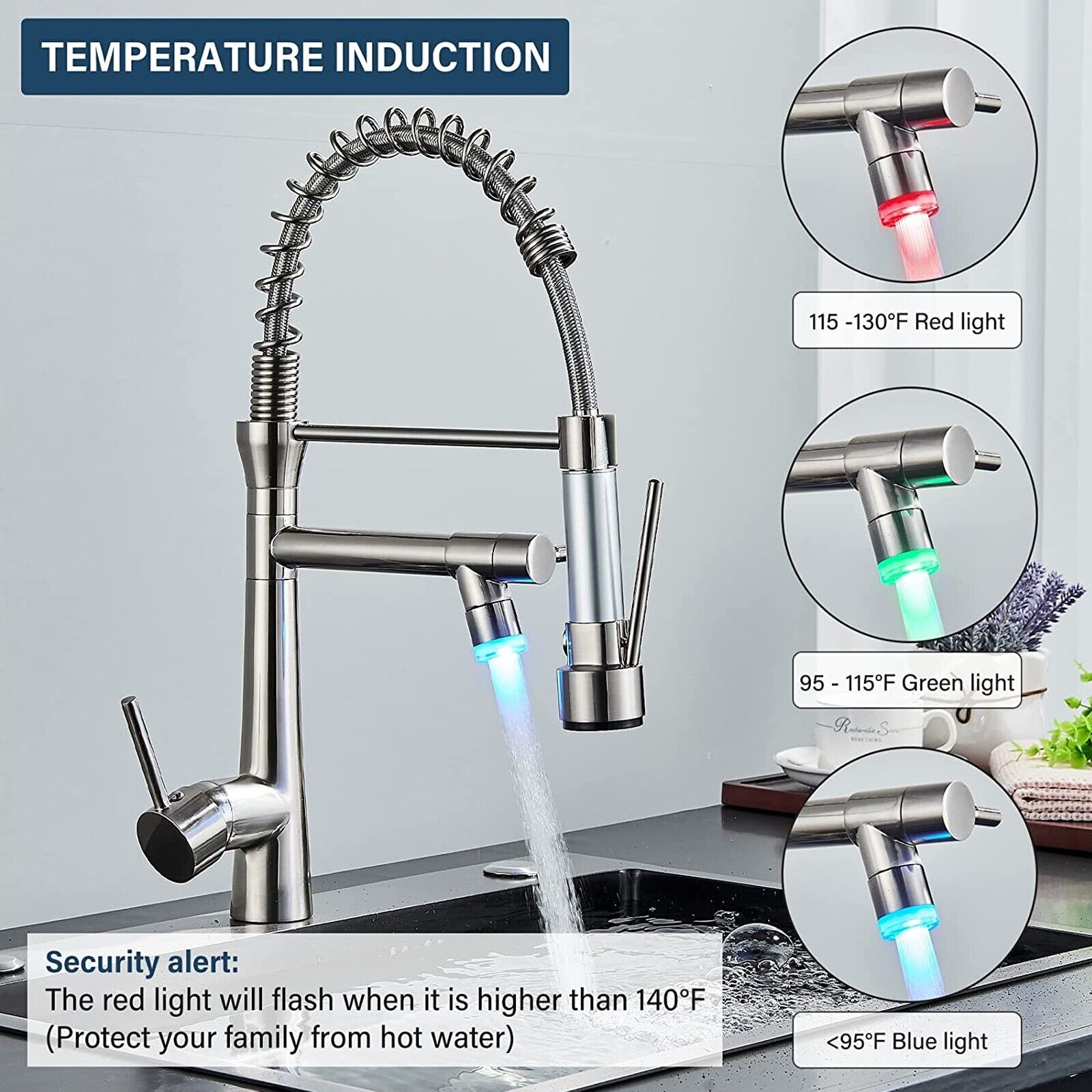 Senlesen Commerical Kitchen Faucet with Sprayer,Single Handle Pull Down