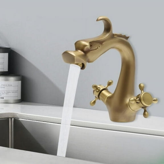 Senlesen Dragon Shape, Oil Rubbed Bronze, Two Handle, Single Hole Bathroom Sink