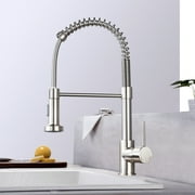 Senlesen Kitchen Sink Faucet Brushed Nickel Pull-Down Single Handle Tap