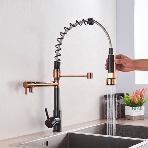 Senlesen Spring Kitchen Sink Faucet Pull-Down Sprayer Swivel Mixer Tap