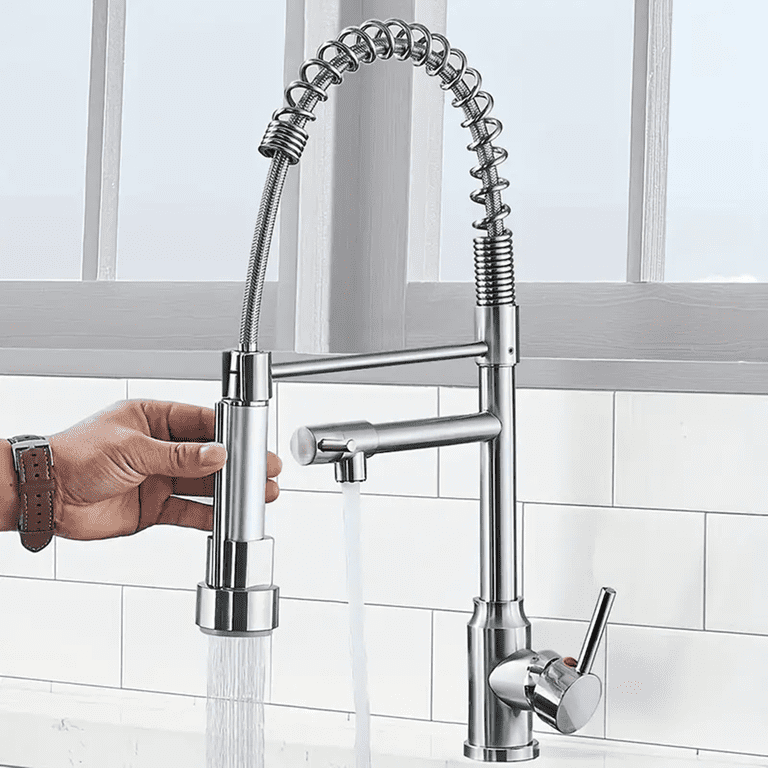 Spring Force Faucet Spring Pull Down Faucet 1.8GPM Modern Spring Pull Down Sprayer Kitchen